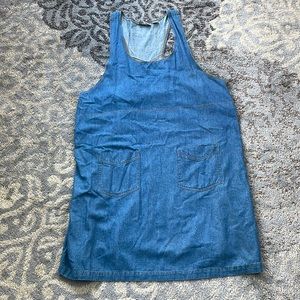 Vintage Blue Denim Pinafore Dress
